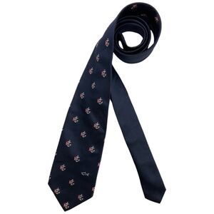 PAUL & SHARK Navy Anchr Flag Logo Silk LUXURY Tie HANDMADE ITALY
